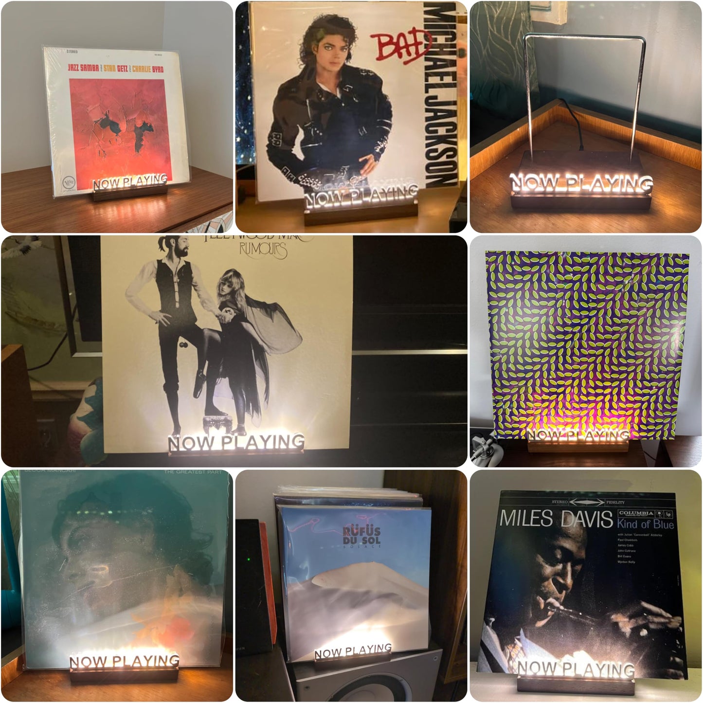 Led "Now Playing" Vinyl Record Holder